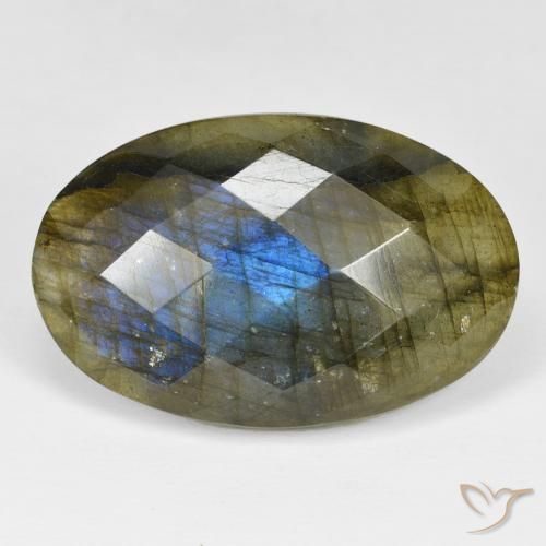 31.65ct Natural Multicolorido Labradorita, oval, Opaco