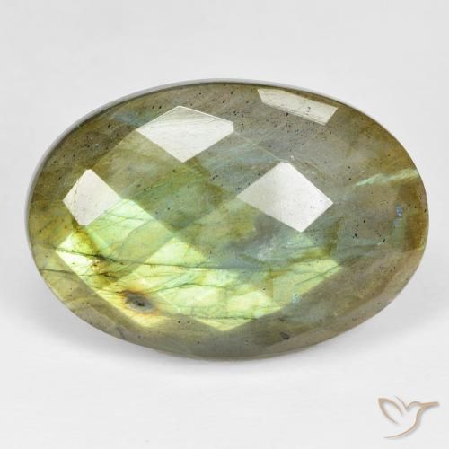 32.68ct Natural Multicolorido Labradorita, oval, Opaco
