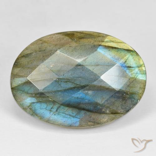 35.35ct Natural Multicolorido Labradorita, oval, Opaco