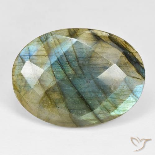 26.37ct Natural Multicolorido Labradorita, oval, Opaco