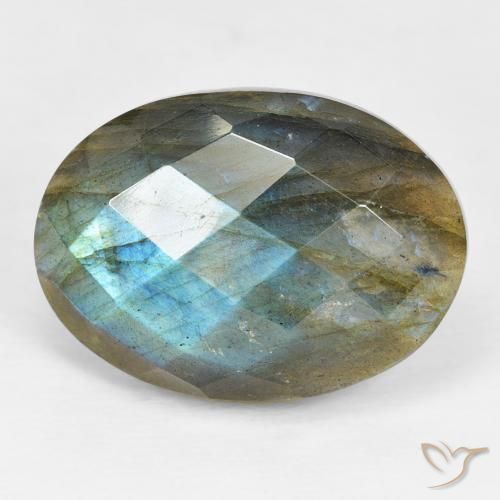 17.59ct Natural Multicolorido Labradorita, oval, Opaco