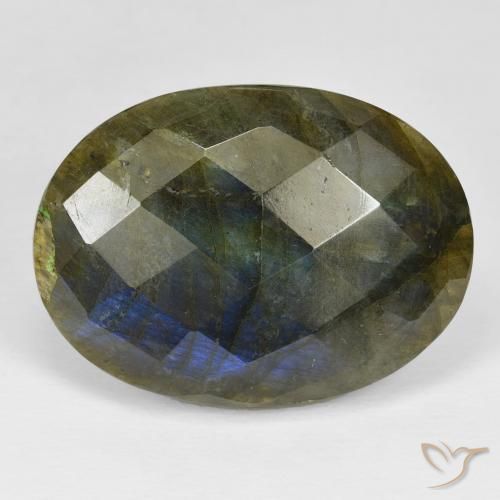 28.57ct Natural Multicolorido Labradorita, oval, Opaco