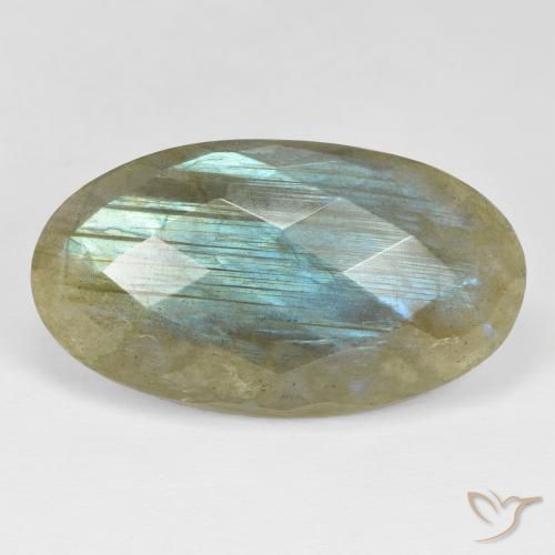 35.20ct Natural Multicolorido Labradorita, oval, Opaco