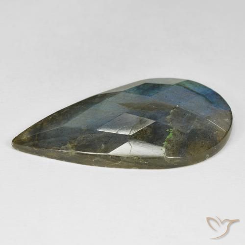 Labradorita Multicolorido Natural 35.49ct, Formato de pêra, Opaco
