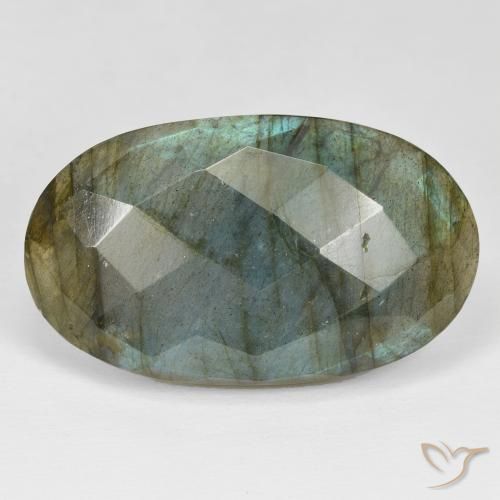 42.82ct Natural Multicolorido Labradorita, oval, Opaco