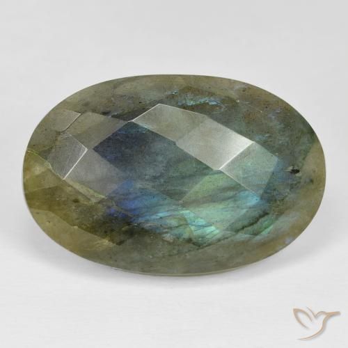 30.17ct Natural Multicolorido Labradorita, oval, Opaco