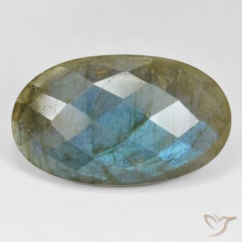 34.01ct Natural Multicolorido Labradorita, oval, Opaco