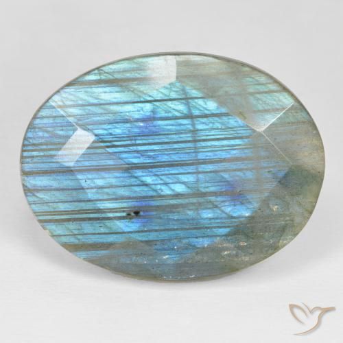 31.61ct Natural Multicolorido Labradorita, oval, Opaco