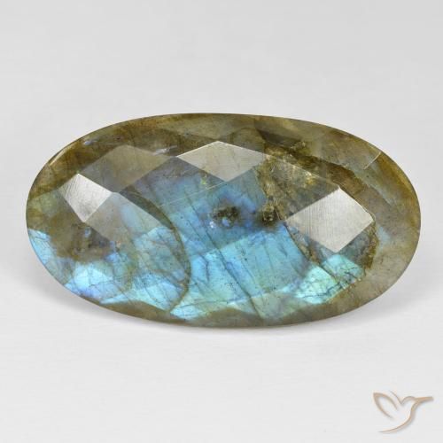 26.56ct Natural Multicolorido Labradorita, oval, Opaco