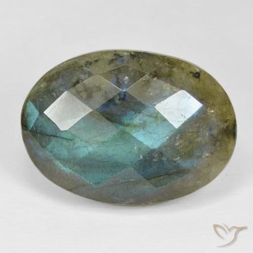 24.18ct Natural Multicolorido Labradorita, oval, Opaco