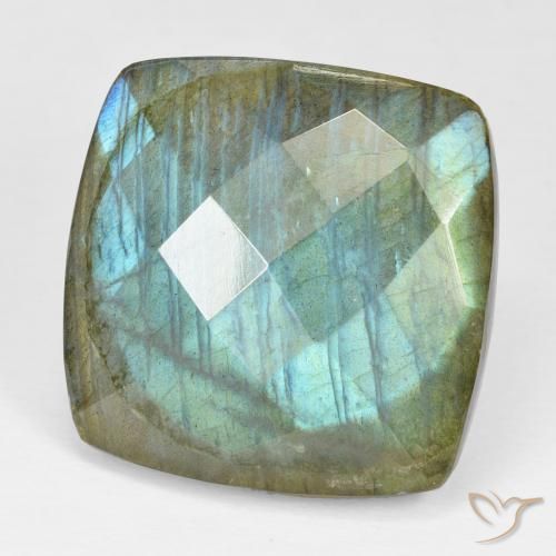 Labradorita Multicolorido Natural 28.56ct, Almofada, Opaco