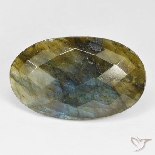 28.03ct Natural Multicolorido Labradorita, oval, Opaco