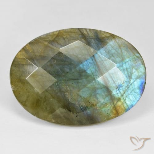 36.40ct Natural Multicolorido Labradorita, oval, Opaco