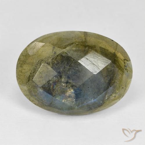 16.89ct Natural Multicolorido Labradorita, oval, Opaco, Photo A