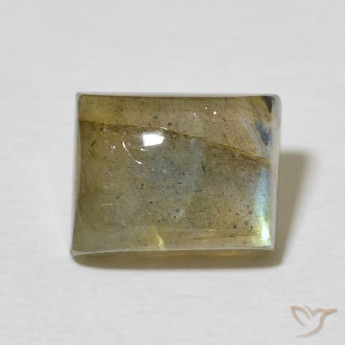 3.25ct Natural Multicolorido Labradorita, baguete, Translúcido