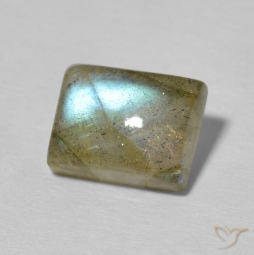 Labradorita Multicolorido Natural 2.85ct, baguete, Translúcido