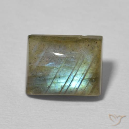 2.87ct Natural Multicolorido Labradorita, baguete, Translúcido