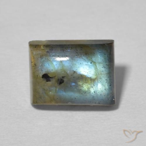 2.64ct Natural Multicolorido Labradorita, baguete, Transparente/Translúcido
