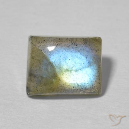 2.90ct Natural Multicolorido Labradorita, baguete, Translúcido