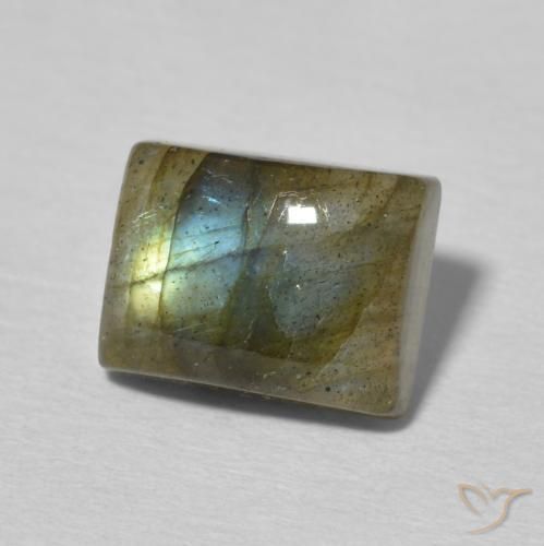 Labradorita Multicolorido Natural 2.95ct, baguete, Translúcido
