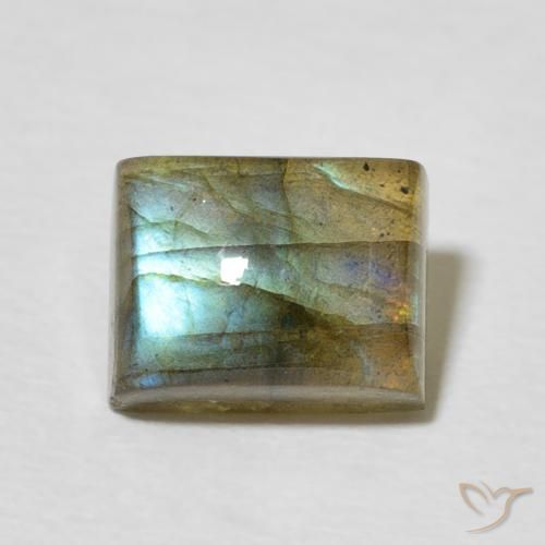 3.00ct Natural Multicolorido Labradorita, baguete, Translúcido
