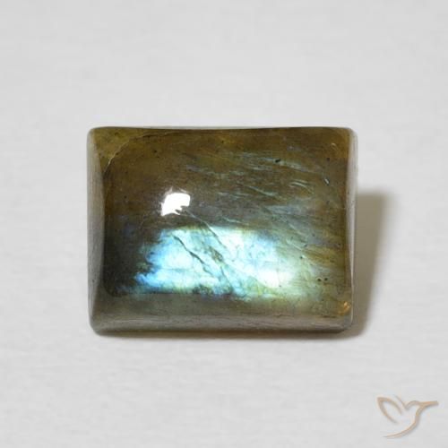 2.88ct Natural Multicolorido Labradorita, baguete, Translúcido