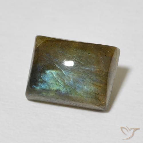 Labradorita Multicolorido Natural 2.88ct, baguete, Translúcido