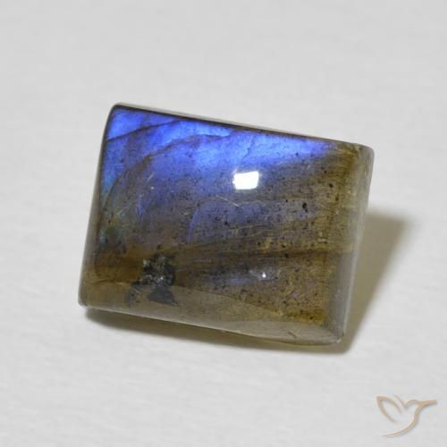 Labradorita Multicolorido Natural 2.94ct, baguete, Translúcido