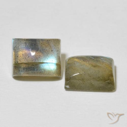 Pedras preciosas de Labradorita Multicolorido natural de 5.92 ct, baguete, Translúcido