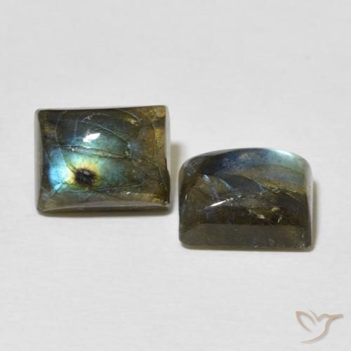 Pedras preciosas de Labradorita Multicolorido natural de 5.25 ct, baguete, Translúcido