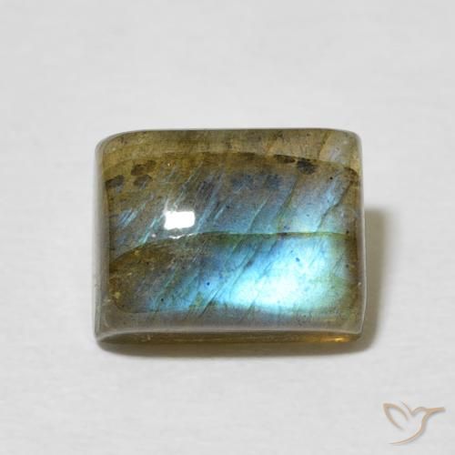 2.92ct Natural Multicolorido Labradorita, baguete, Translúcido