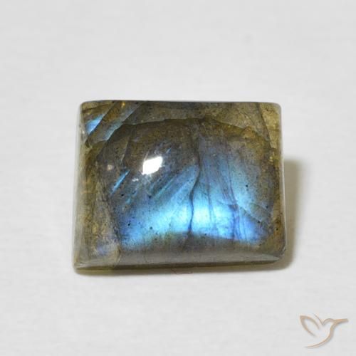 2.66ct Natural Multicolorido Labradorita, baguete, Translúcido