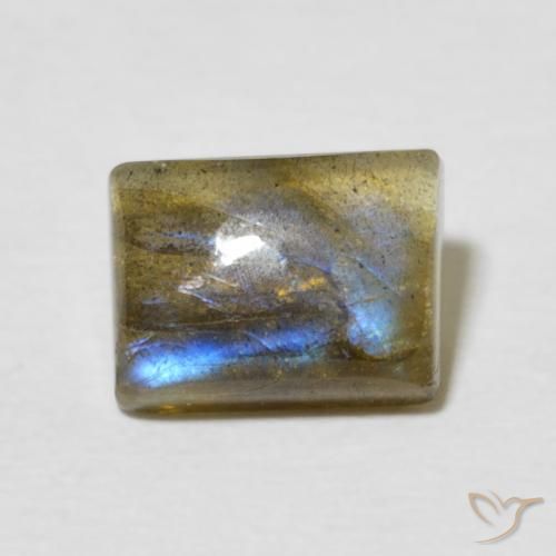 2.63ct Natural Multicolorido Labradorita, baguete, Translúcido
