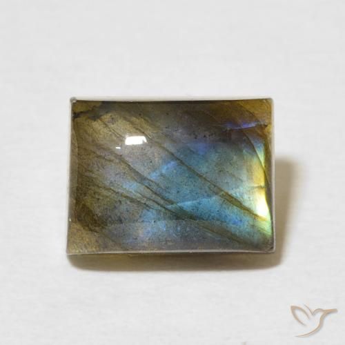 3.22ct Natural Multicolorido Labradorita, baguete, Translúcido