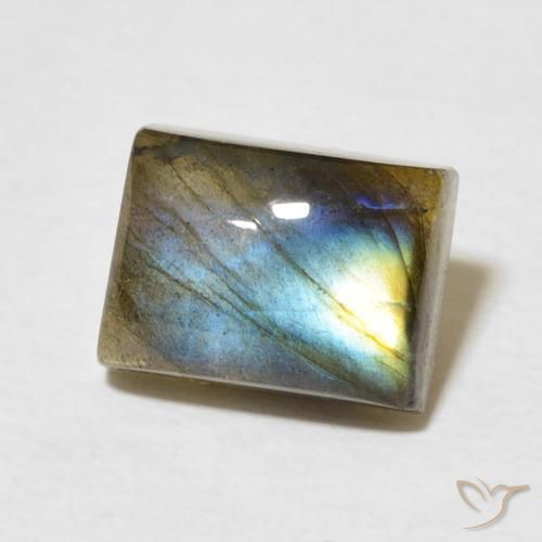 Labradorita Multicolorido Natural 3.22ct, baguete, Translúcido