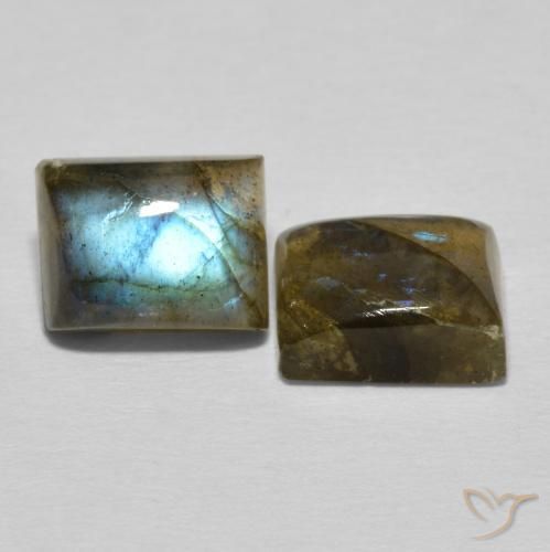 Pedras preciosas de Labradorita Multicolorido natural de 5.77 ct, baguete, Translúcido