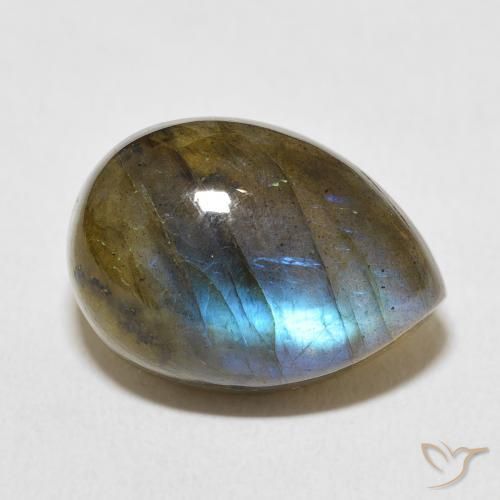 Labradorita Multicolorido Natural 15.01ct, Formato de pêra, Translúcido