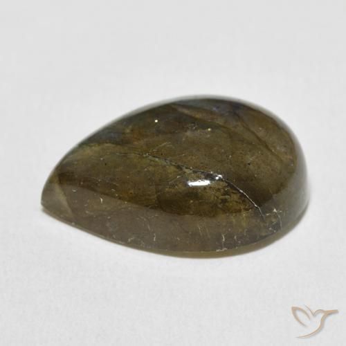 Labradorita Multicolorido Natural 11.65ct, Formato de pêra, Translúcido