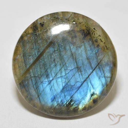 31.18ct Natural Multicolorido Labradorita, Redondo, Opaco