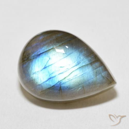 Labradorita Multicolorido Natural 13.99ct, Formato de pêra, Opaco