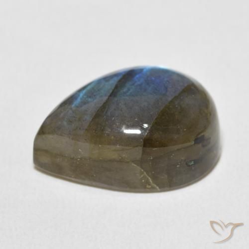 Labradorita Multicolorido Natural 13.99ct, Formato de pêra, Opaco