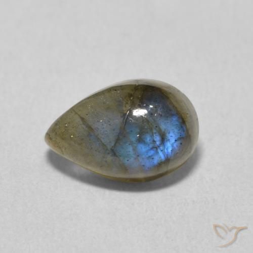 1.81ct Natural Multicolorido Labradorita, Formato de pêra, Translúcido
