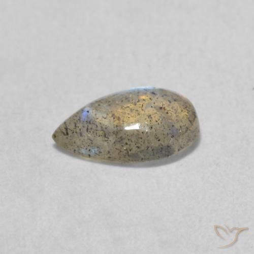 Labradorita Multicolorido Natural 0.56ct, Formato de pêra, Transparente