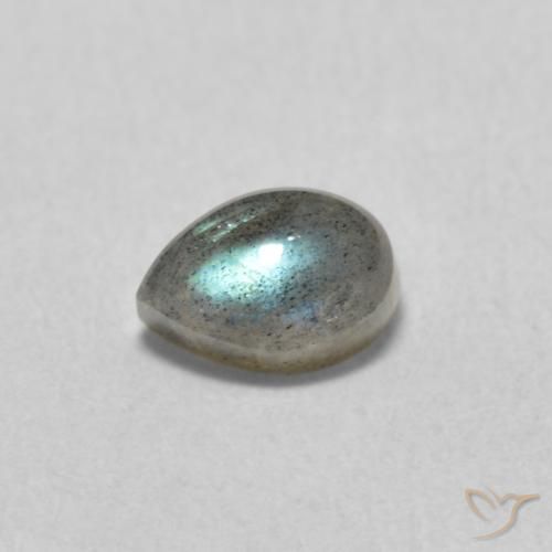 0.70ct Natural Multicolorido Labradorita, Formato de pêra, Translúcido