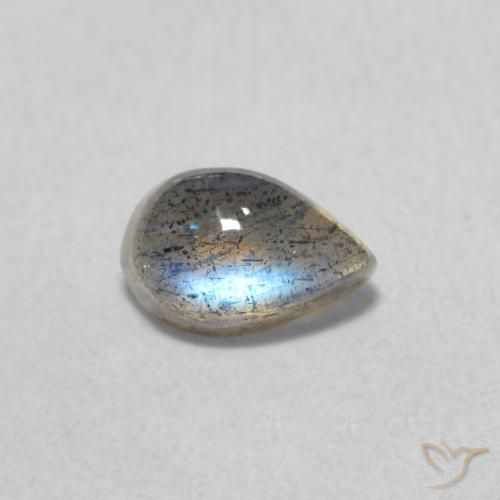 Labradorita Multicolorido Natural 0.61ct, Formato de pêra, Translúcido