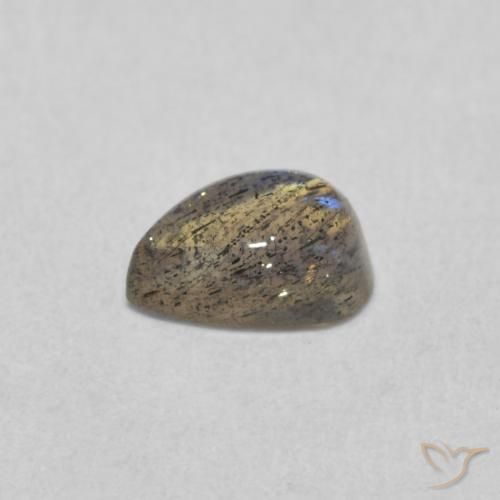 Labradorita Multicolorido Natural 0.61ct, Formato de pêra, Translúcido