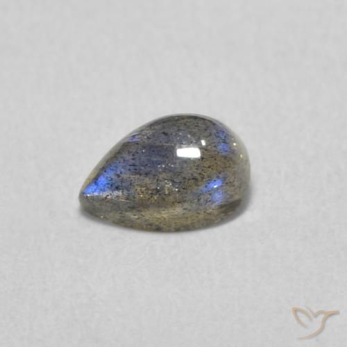 0.54ct Natural Multicolorido Labradorita, Formato de pêra, Translúcido