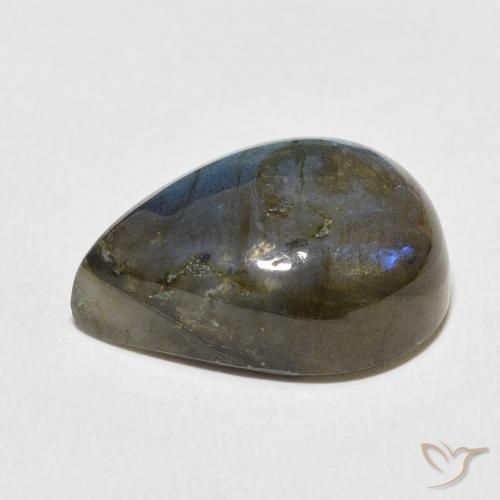 Labradorita Multicolorido Natural 13.03ct, Formato de pêra, Opaco