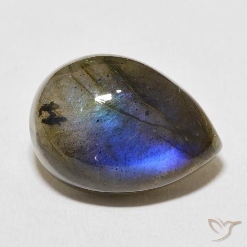 Labradorita Multicolorido Natural 13.08ct, Formato de pêra, Translúcido