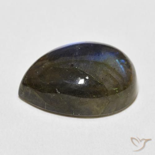 Labradorita Multicolorido Natural 13.08ct, Formato de pêra, Translúcido